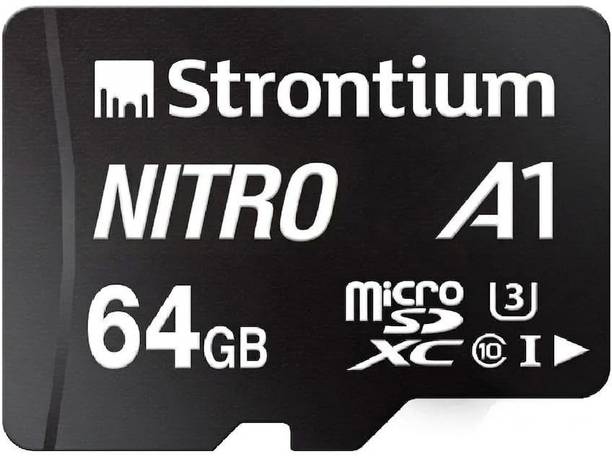 Strontium 64 GB Micro SD Class 10 UHS-I U3 64 GB MicroSDXC Class 10 100 MB/s Memory Card Compatible with Camera, Mobile, Gaming Console, Tablet