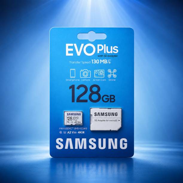 SAMSAM EVO Plus 128 GB MicroSDXC Class 10 Class 10 130 MB/s Memory card 128 gb SamsungEVOPlus128Pro EVO 128 GB MicroSDXC Class 10 130 MB/s Memory Card Compatible with Camera, Computer, Gaming Console, Mobile, Tablet
