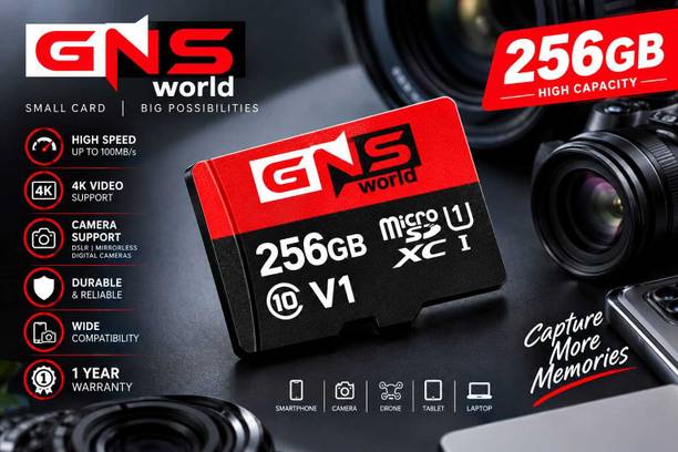 GNS V1 GNS ULTRA 256 GB MicroSDXC Class 10 100 MB/s  Memory Card Compatible with Camera, Computer, Mobile, Tablet, Gaming Console