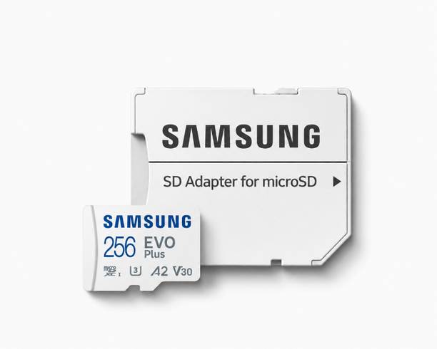 SAMSUNG MicroSDXC Class 10, EVO PLUS 256 GB MicroSDXC Class 10 130 MB/s Memory Card Compatible with Camera, Computer, Gaming Console, Mobile, Tablet