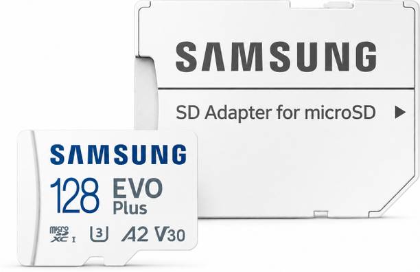 SAMSUNG EVO PLUS 128 GB, MicroSDXC,, EVO PLUS 128 GB MicroSDXC Class 10 131 MB/s  Memory Card Compatible with Camera, Computer, Gaming Console, Mobile, Tablet