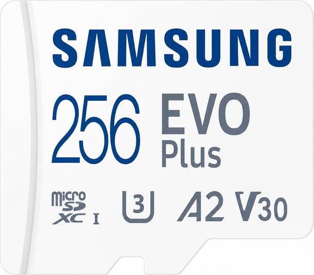 SAMSUNG MB-MCB256SA/IN EVO PLUS 256 GB MicroSDXC Class 10 180 MB/s  Memory Card Compatible with Camera, Computer, Gaming Console, Mobile, Tablet