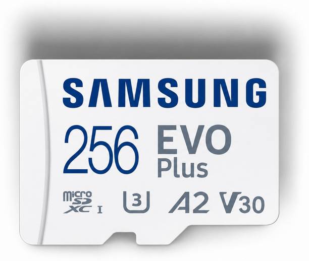 SAMSUNG Memoryy Card EVO PLUS 256 GB MicroSDXC Class 10 130 MB/s Memory Card Compatible with Camera, Computer, Gaming Console, Mobile, Tablet