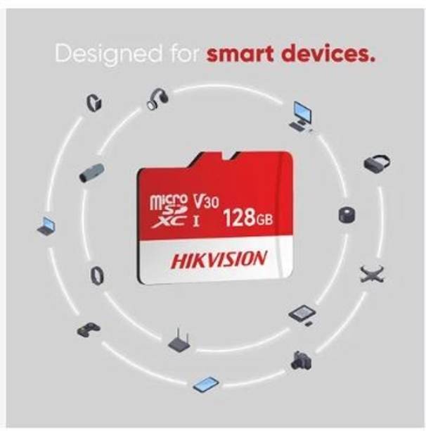 HIKVISION HS-TF-D1(DZ)/128G/INDIA/IN/WW/ V30 128 GB MicroSDXC Class 10 91 MB/s Memory Card Compatible with Camera, Computer, Mobile, Gaming Console, Tablet