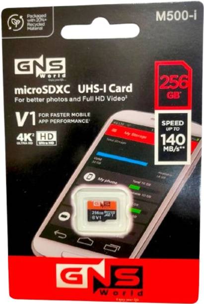 GNS World GNS M500-i V1 Micro SDXC UHS-I Card 1 256 GB MicroSDXC Class 10 140 MB/s  Memory Card Compatible with Mobile, Tablet, Camera, Computer
