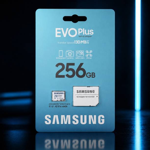 SAMSAM EVO Plus 256 GB MicroSDXC Class 10 Class 10 130 MB/s Memory card card EVO 256 GB MicroSDXC Class 10 130 MB/s Memory Card Compatible with Camera, Computer, Gaming Console, Mobile, Tablet