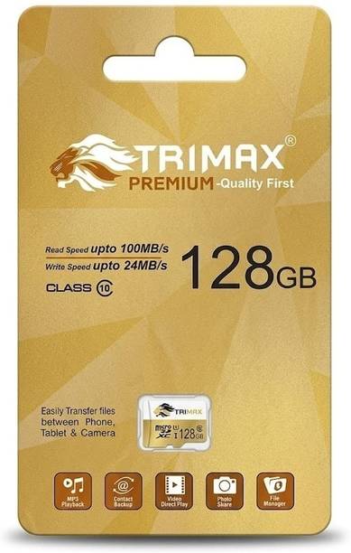 Trimax Memory Card 05 Ultra Speed 128 GB MicroSDXC Class 10 100 MB/s Memory Card Compatible with Camera, Computer, Gaming Console, Mobile, Tablet
