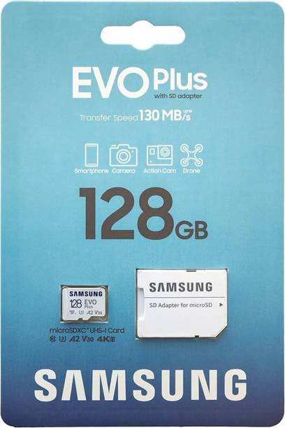 Sumsang Memory Card EVO Plus 128 GB GB EVO Plus 128 GB MicroSDXC Class 10 130 MB/s  Memory Card Compatible with Mobile