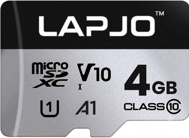 LAPJO LAP1026SL4G Silver Edge 4 GB MicroSDXC Class 10 10 MB/s  Memory Card Compatible with Camera, Computer, Mobile, Tablet