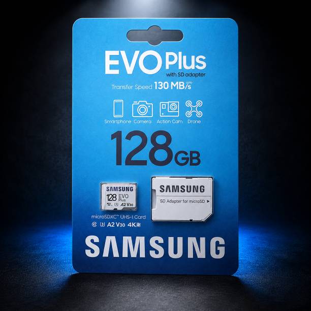 SAMSAM EVO Plus 128 GB MicroSDXC Class 10 Class 10 130 MB/s Memory card 128 gb SamsungEVOPlus128Edition EVO 128 GB MicroSDXC Class 10 130 MB/s Memory Card Compatible with Camera, Computer, Gaming Console, Mobile, Tablet