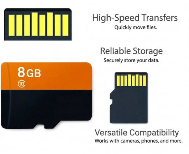 QQLIKE memory card UHS-1 8 GB MicroSD Card Class 10 75 MB/s Memory Card Compatible with Camera, Computer, Mobile, Tablet