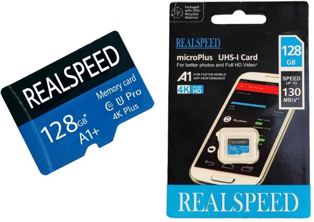 Realspeed A1HD PLUS 128 GB MMC Micro Card Class 10 130 MB/s  Memory Card Compatible with Camera, Computer, Gaming Console, Mobile, Tablet