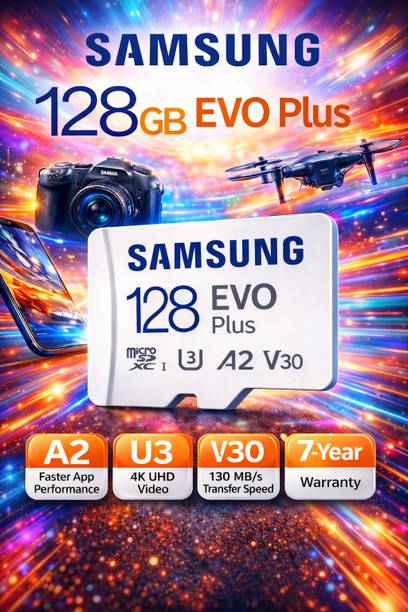 SAMSUNG MB-MC128SD V2 EVO Plus 128 GB SD Card Class 10 130 MB/s  Memory Card Compatible with Camera, Computer, Mobile
