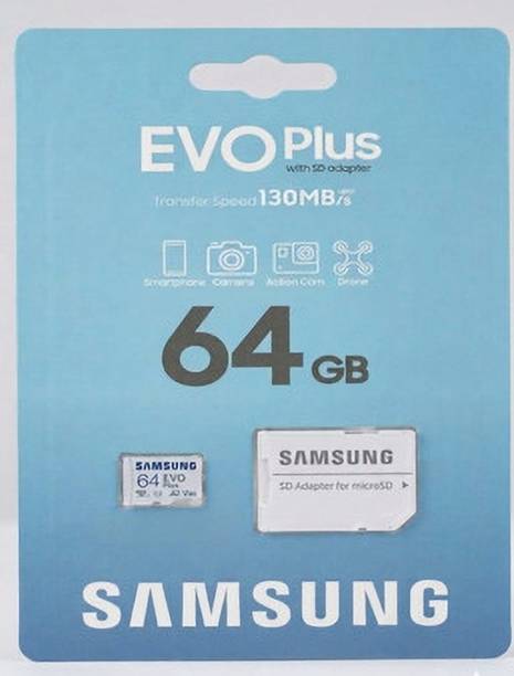SAMSUNG EVO PLUS A1 64 GB SD Card Class 10 51 MB/s  Memory Card Compatible with Computer, Gaming Console, Mobile, Tablet