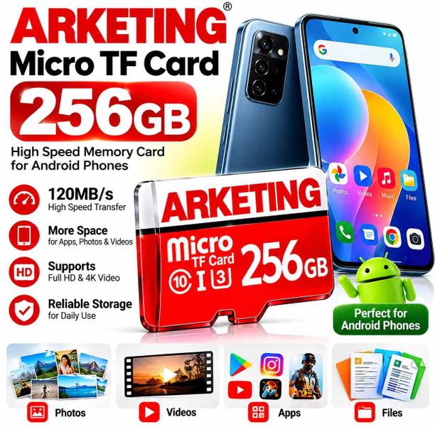 ARKETING ARK-X3V2NP ARK-X3V2NP 256 GB SDXC UHS-I Card Class 10 120 MB/s Memory Card Compatible with Camera, Computer, Gaming Console, Mobile, Tablet