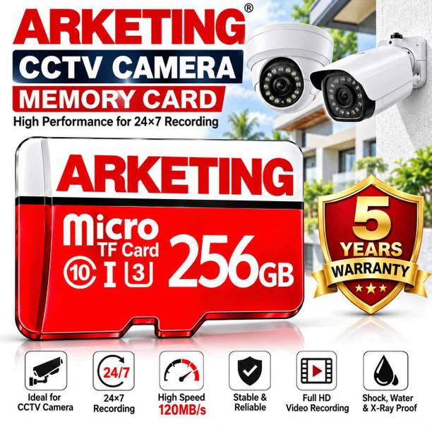 ARKETING ARK-S2P7YC ARK-S2P7YC 256 GB SDXC UHS-I Card Class 10 120 MB/s Memory Card Compatible with Camera, Computer, Gaming Console, Mobile, Tablet