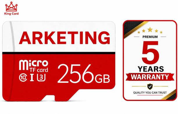 ARKETING ARK256TF-U8M4K7P1 AKTG-256 256 GB TF Card Class 10 120 MB/s Memory Card Compatible with Camera, Computer, Gaming Console, Mobile, Tablet