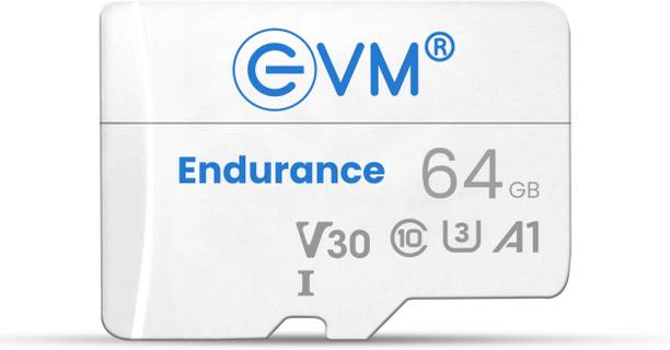EVM ENTF/64GBU3 Endurance 64 GB TF Card Class 10 100 MB/s Memory Card Compatible with Camera, Mobile