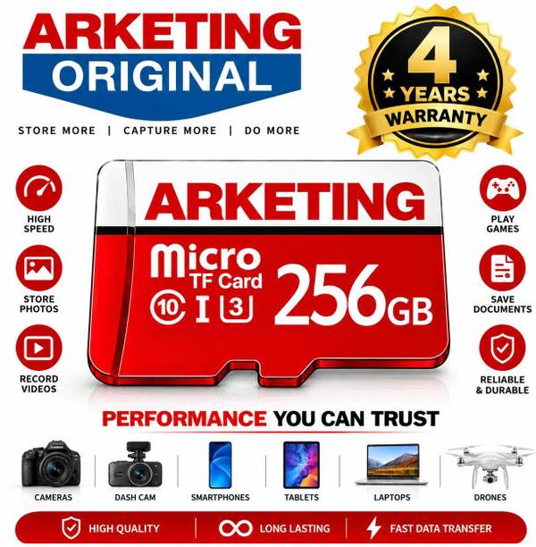 ARKETING W6N4ZT W6N4ZT 256 GB Type B Class 10 120 MB/s Memory Card Compatible with Camera, Computer, Gaming Console, Mobile, Tablet