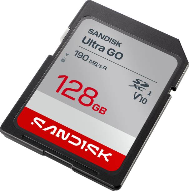 SanDisk SDSDUGN-128G-GN6IN SANDISK Ultra GO SDHC UHS-I Card and SDXC UHS-I Card 128 GB SDXC UHS Class 1 190 MB/s Memory Card Compatible with Mobile, Computer, Tablet, Camera, Gaming Console