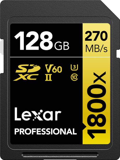 Lexar Professional 1800x 128 GB SDXC Class 10 270 MB/s  Memory Card