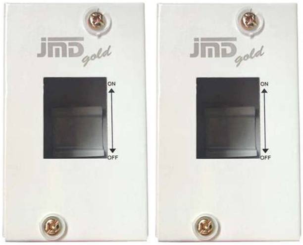 jmd gold Db Spn 2 Way Mcb & Rccb Wall Plate Single Door Mcb Box {SET OF 2} Metal Electrical Box