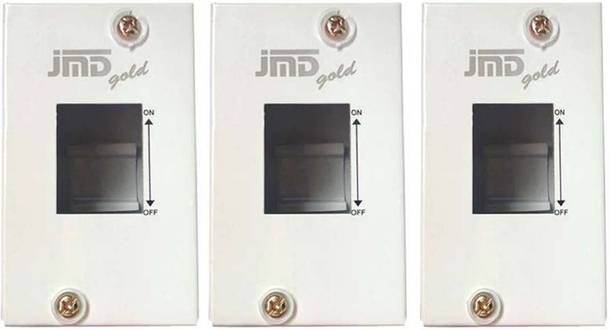 jmd gold Db Spn 2 Way Mcb & Rccb Wall Plate Single Door Mcb Box { SET OF-3 } Metal Electrical Box