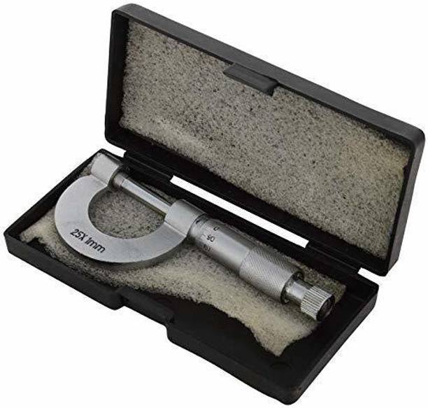 Salco Brass with nickel or buffing polished 25 mm S.S. Thread In Velvet Box Micrometer Screw Gauge