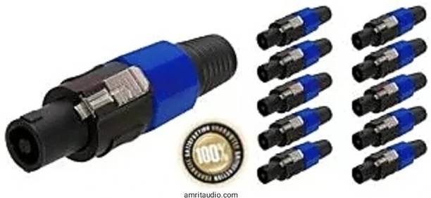 Amrit 10 pc Speakon 4 Pin Connector Male Professional Speaker Audio Cable Plug Pole 10