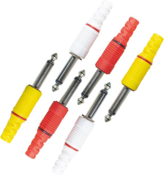 Ovicart 6.3mm Plastic Male Mic Audio Jack Pack of 6 Multicolour 6.3mm Mono Jack