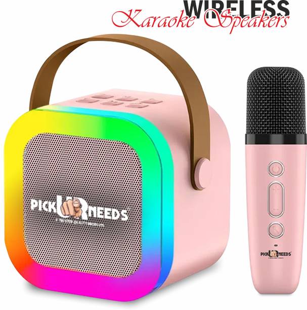 Daily Needs Shop Kids Karaoke Mike With Bluetooth Speaker 4 Multiple Voice RGB Disco Party Light 8 W Bluetooth Speaker