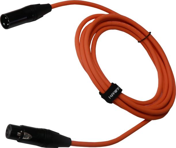 HAWK SXFG010-ORG XLR Male to Female Microphone Cable With Cable Tie -3 Meter (Orange) Microphone Cable