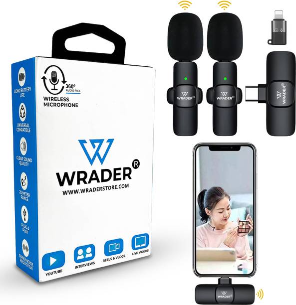 WRADER Professional Wireless Mic with Noise Reduction for Android Mobile Type C Microphone