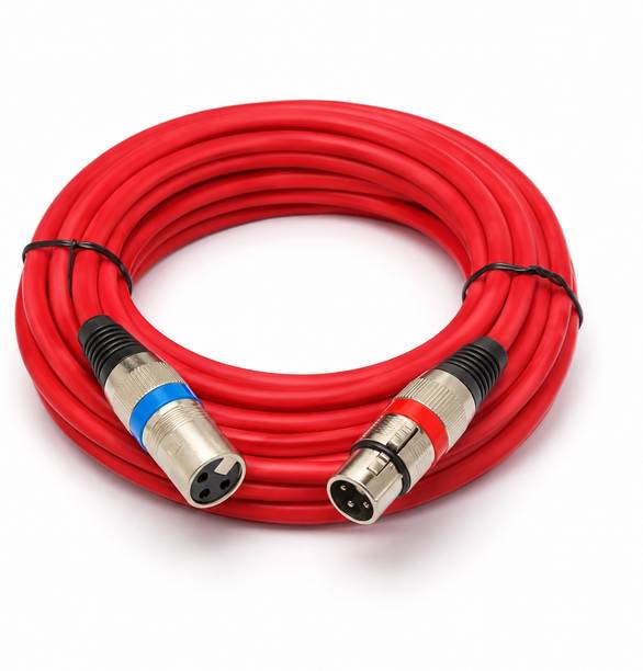 CAPLIC Professional XLR Male To XLR Female 5m Cable Red colour low noise Speaker Cabinets