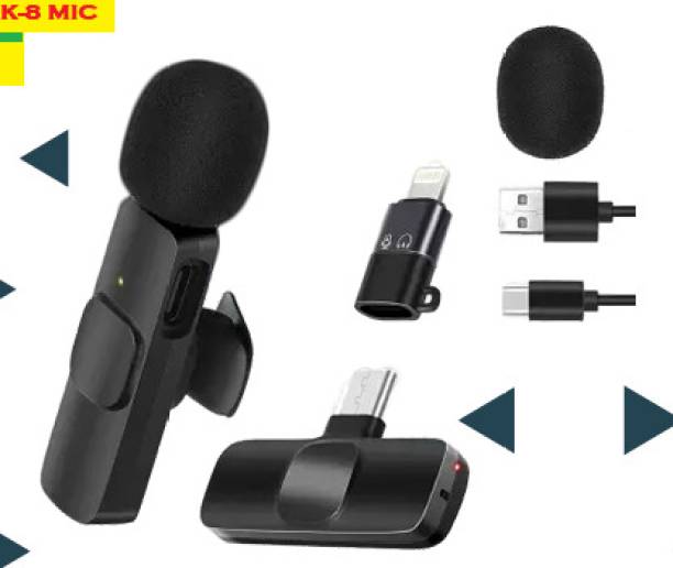 Bydye E2107_K8 MIC TYPE-C SUPPORTED WIRELESS MICROPHONE BLACK (PACK OF 1) Holder