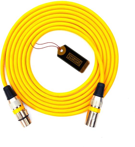 PEARL Professional 3 Pin XLR Male to XLR Female 3 Meter Balanced Microphone Cable | 1 Pc (Yellow) Audio Microphone Extension Cable - 10 Feet/3 Meter
