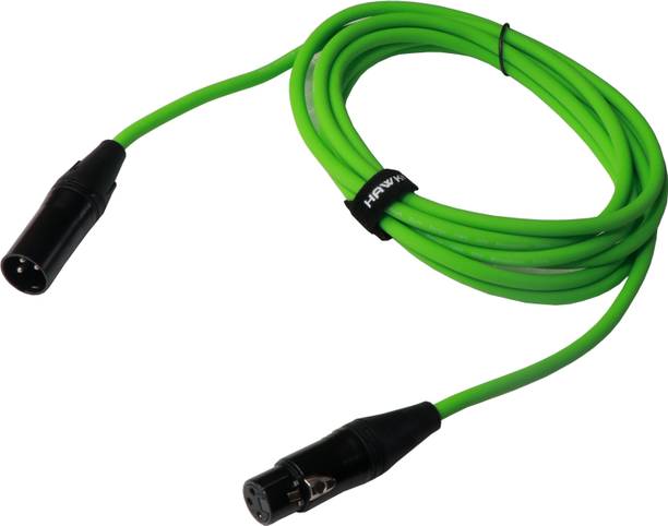 HAWK SXFG010-GRN XLR Male to Female Microphone Cable With Cable Tie - 3 Meter (Green) Microphone Cable