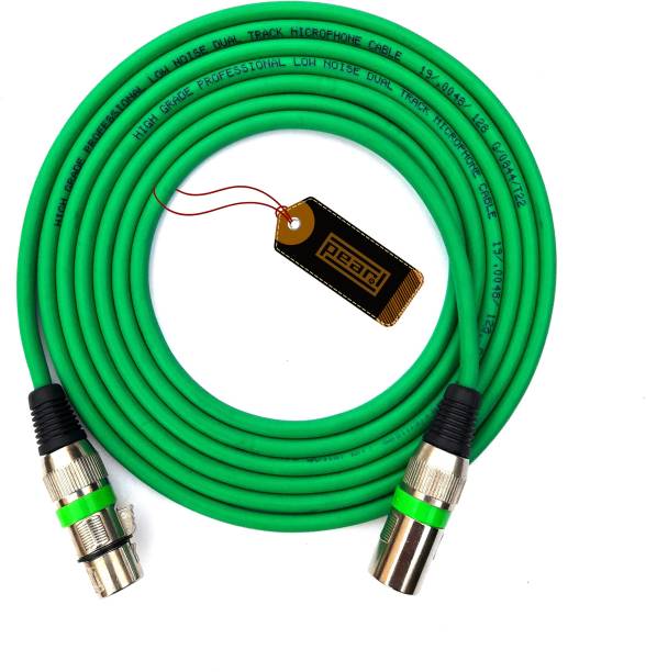 PEARL Professional 3 Pin XLR Male to XLR Female 3 Meter Balanced Microphone Cable | 1 Pc (Green) Audio Microphone Extension Cable - 10 Feet/3 Meter