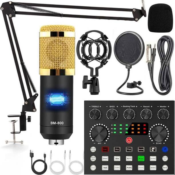 Urban Infotech BM800 Condenser Microphone Mic Set with V8s Audio Mixer + Microphone Stand Full Mic Set