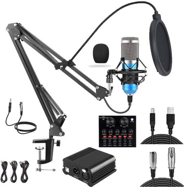 amg digital BM 800 Condenser Mic with 48V Phantom Power Supply+ v8 Full Studio Set Microphone set