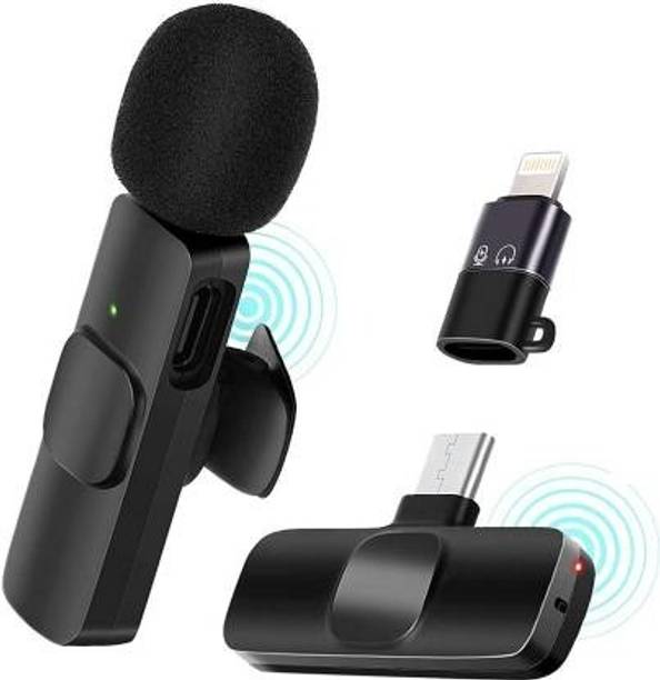 volkano K8 Wireless Microphone Video Recording with Noise Cancellation Mic Supports Type-C Android & iPhone Plug and Play/No Bluetooth