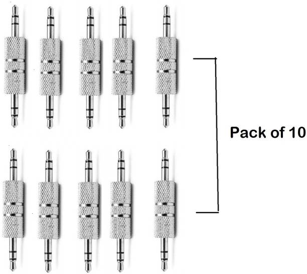 APNA KANHA Audio Jack Extender Adapter (Pack of 10) 3.5mm Male to Male