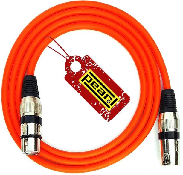 PEARL XLR Male to XLR Female 1.5 Meter Microphone Balanced shielded Extension Cable | 1 Pc (Orange) Balanced Microphone Cable - 5 Feet/1.5 Meter