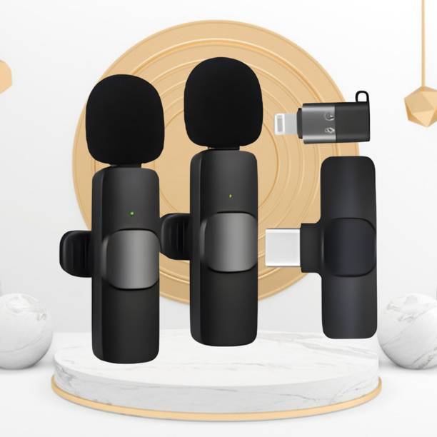 GUGGU K9 Dual Wireless Microphone Plug &Collar Mic for Vlogging/Live Stream/YouTubF30 Microphone