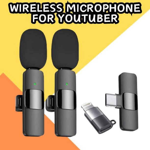 AGINDUSTRY K9 Dual (Wireless Microphone)Plug & Bluetooth Collar Mic for YouTub/VloggingC343 Microphone