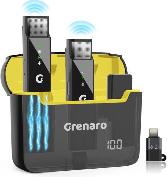 Grenaro Wireless Mic with Digital Display Charging Case- 3 Level Noise Reduction Microphone