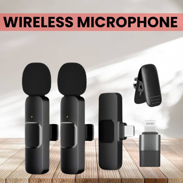 GUGGU K9 Dual (Wireless Microphone) Plug & Collar Mic for Live Stream/Vlogging E163 Microphone
