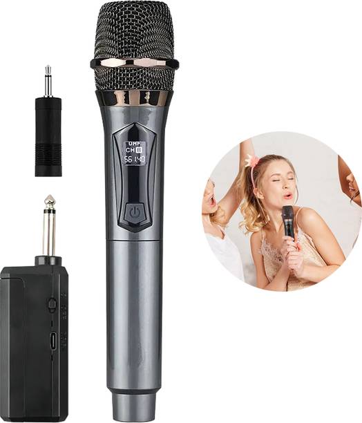 MOBIZAC Wireless Hand Mic Upto 50Hr Playtime Karaoke Microphone DJ Wedding Stage Singing Microphone