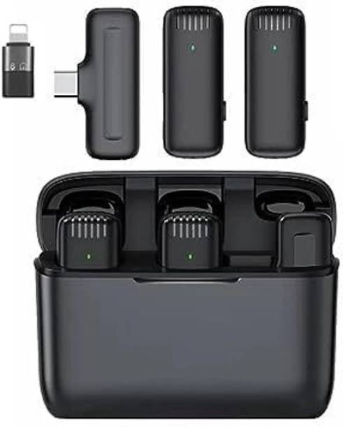 MAK Wireless Mic with Charging Case for Vlogging/Recording For Type C/IOS Microphone Microphone