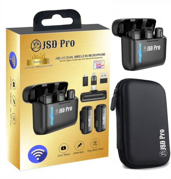 JSD PRO JSD-J13-Gold Series-Compatible with All Smartphones - Dual Wireless Microphone